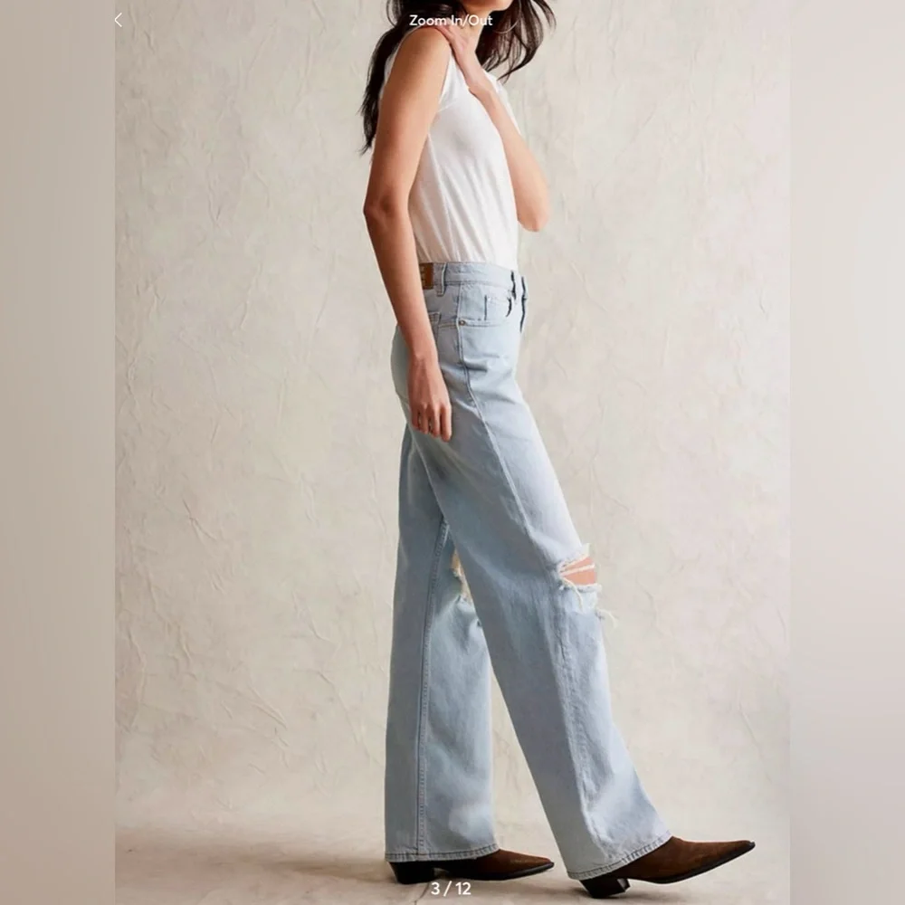 NWT We The Free by Free People Tinsley Baggy High Rise Straight Leg Jeans - Picture 3 of 13